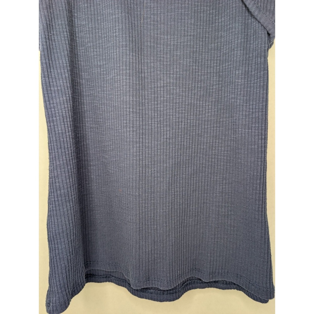 Nine West Womens Medium Blue Ribbed Tank Top Cutout Sleeveless Casual Stretch - Picture 9 of 9